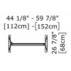 Telescopic from 44 1/8" to 59 7/8" x 26 7/8" in.  + $21.00 