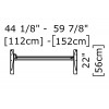 Telescopic from 44 1/8" to 59 7/8" x 22" in.  + $21.00 