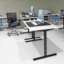 Ergonomic Desk 47x31 With Round Lift Columns Conset 501-49