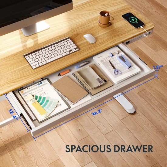 Ergonomic height adjustable desk  Comhar with Bamboo, Black or white Tabletop and Dual motor electric lift mechanism.