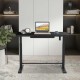 Ergonomic electric height adjustable desk with tempered glass tabletop and drawer